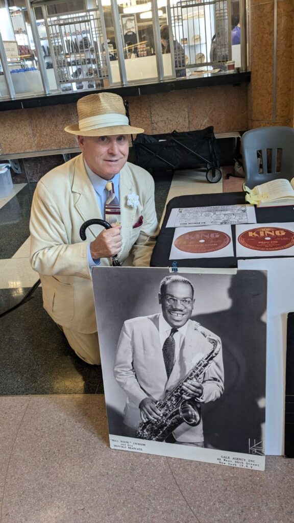 Mike at the King Records information table.