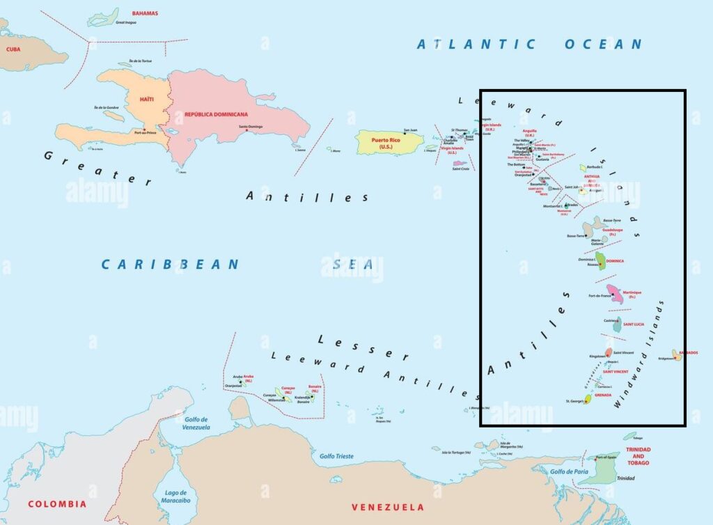 The Lesser Antilles.